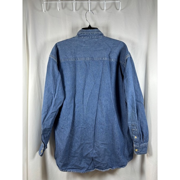Lee Classic Denim Long Sleeve Button Up Shirt Embroidered Howard Bros Inc Size L - Picture 4 of 5